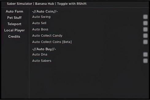 Screenshot of Saber Simulator Hack